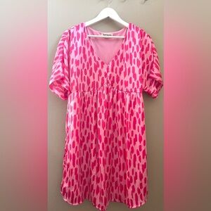 NWOT Impressions Pink Patterned Mini Dress